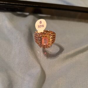 Rose Quartz on Rose Gold Ring